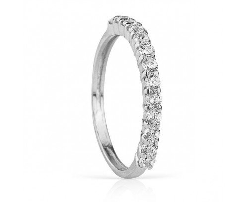 Anillo de Oro blanco con circonitas