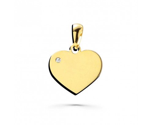 Corazón de Oro amarillo con circonita