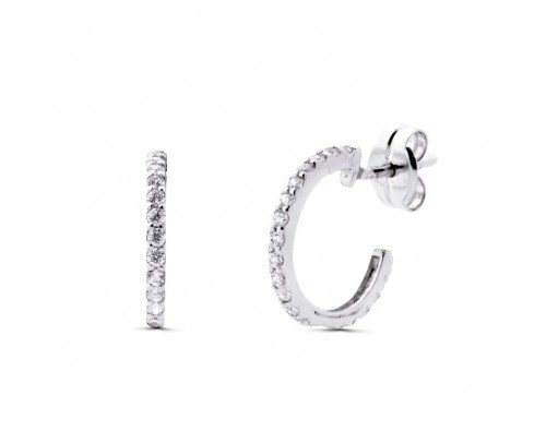 Aros Oro blanco y circonitas