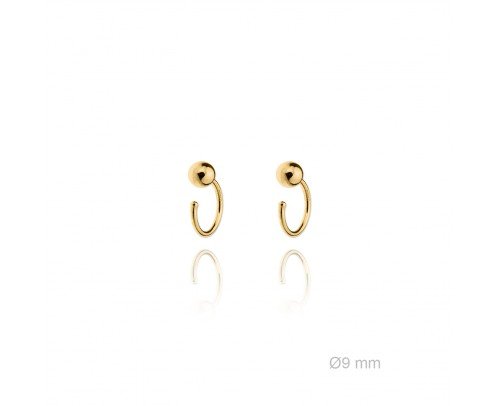 Aros bolita plata chapada