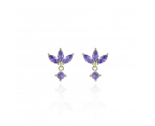 Pendientes Fiore morado