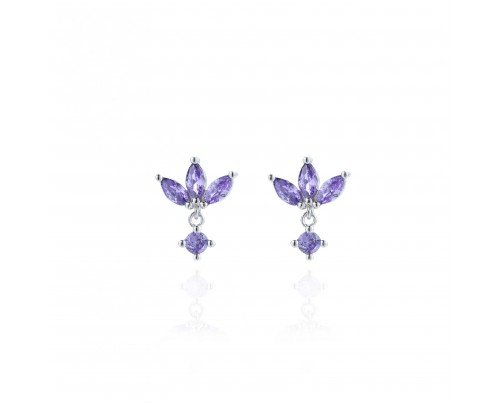 Pendientes Fiore morado