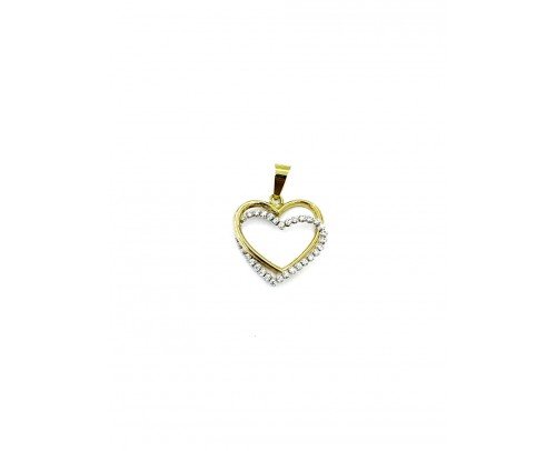 Colgante corazon doble Oro