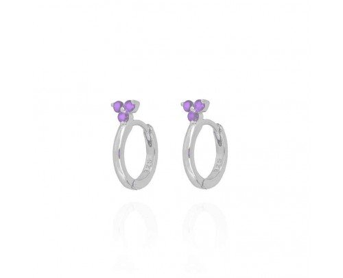 Aros flor mini lila