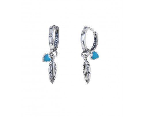 Pendientes pluma corazón