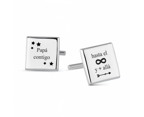 Gemelos Plata Papá contigo hasta el infinito y más allá