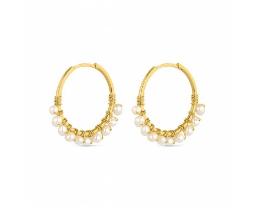 Aros plata con perlitas