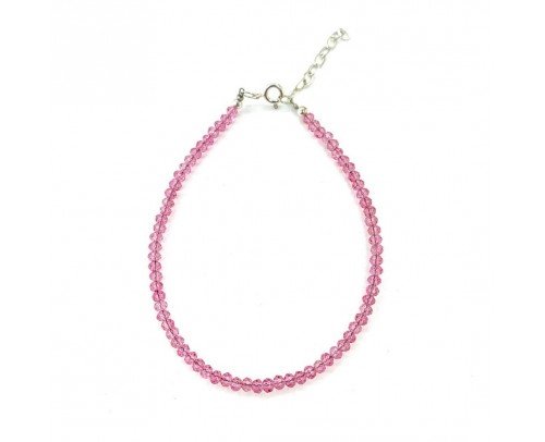 Tobillera cristales rosas