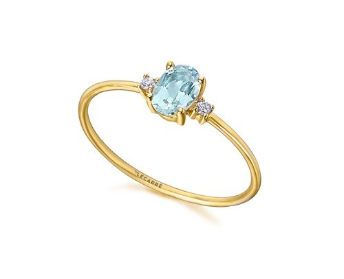 Anillo LeCarré oro topacio azul & diamantes