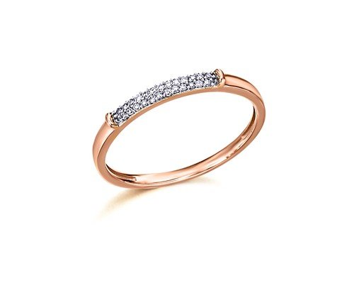Anillo LeCarré oro rosa pavé diamantes