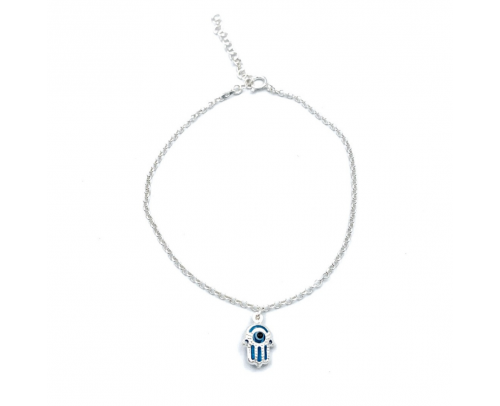 Tobillera Mano fátima Plata