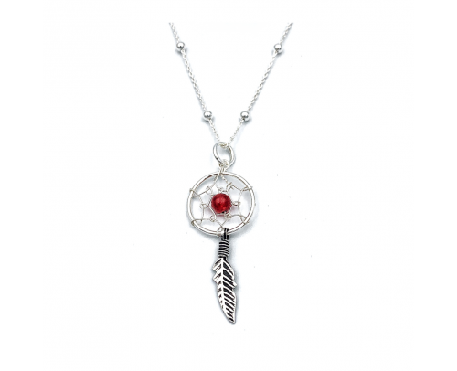 Cadena y colgante atrapasueños plata