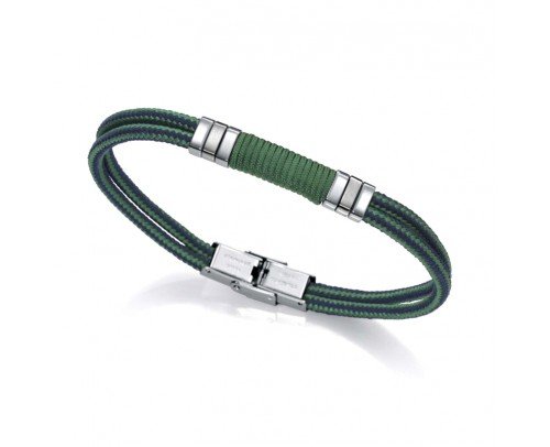 Pulsera doble cordón verde 6467P01016