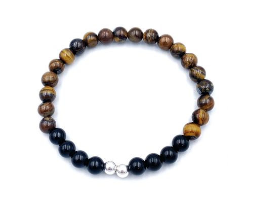 Pulsera bicolor ojo de tigre