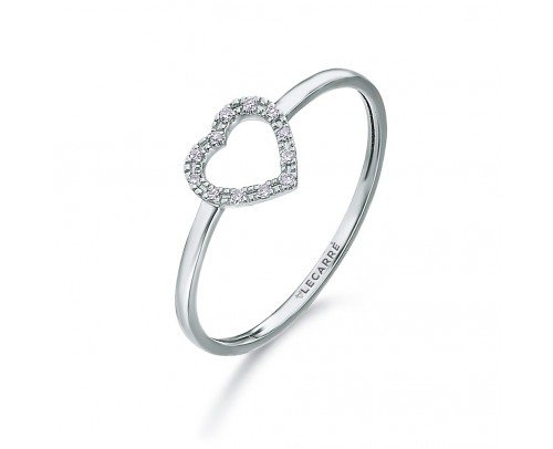 Anillo corazón diamantes Lecarré