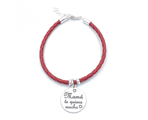 Pulsera cuero mamá te quiero mucho
