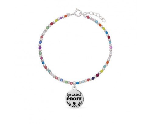 Pulsera Gracias profe multicolor