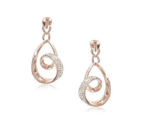 Pendientes Rodio Ip rosa