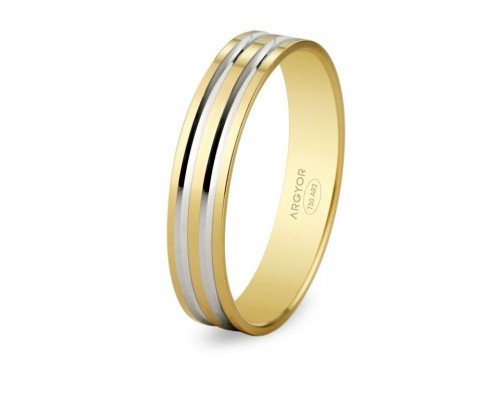 5150210R Alianza oro bicolor 9 kilates