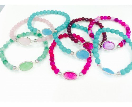 pulseras piedra natural y cristal