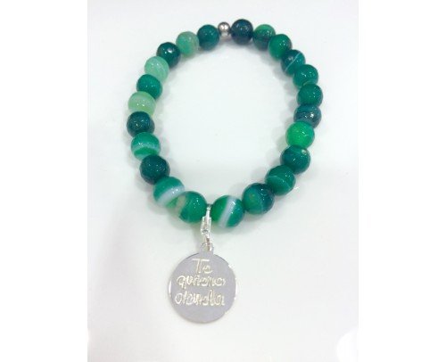 Pulsera abuela ágatas verdes