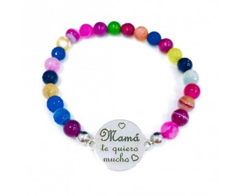 Pulsera te quiero mamá multicolor