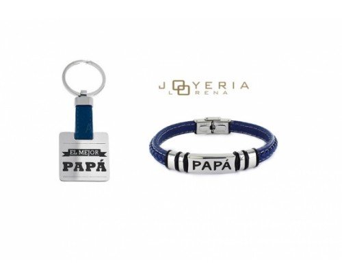 Pack Pulsera + llavero Papá azul