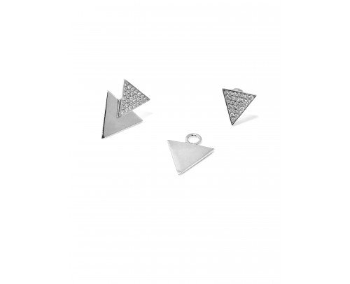9099987 Pendientes plata triángulos desmontables plata