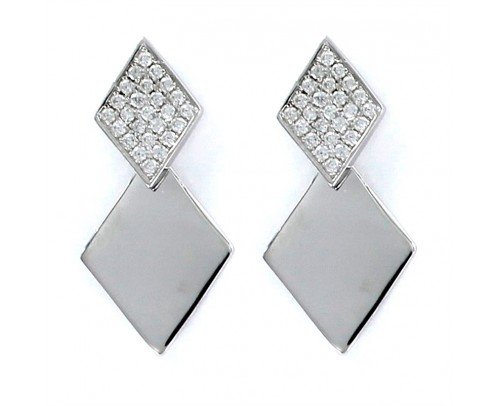 9099986 Pendientes plata rombos desmontables