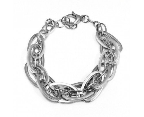 Pulsera plata ancha