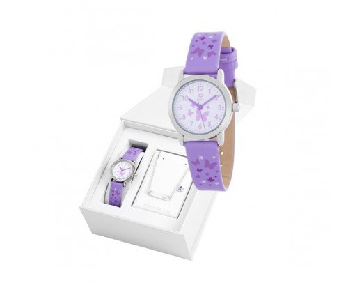 B35284/6 Reloj Marea niña + pulsera plata