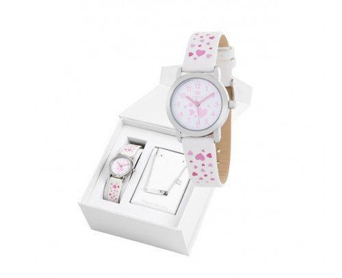 B35284-7 Reloj Marea niña + pulsera plata