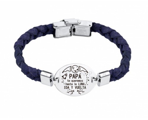 210814 Pulsera de acero Papá te queremos hasta la luna... marca Verutia