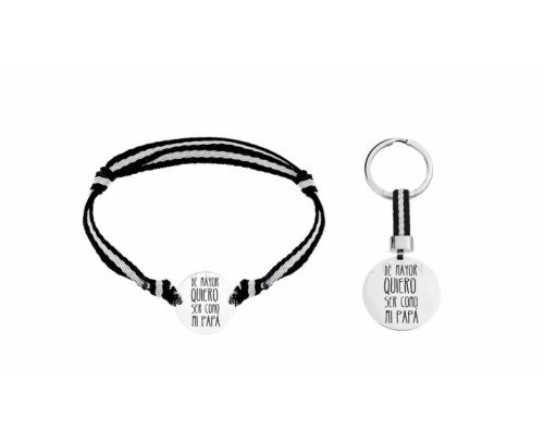 Pack pulsera + llavero De mayor quiero ser como mi papá