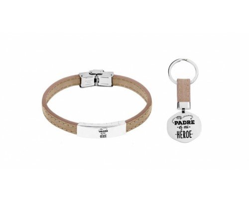 Pack pulsera + llavero Mi papá es mi héroe