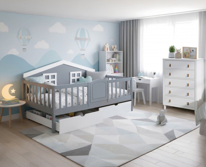 Cama Casita Pino Macizo COL-08