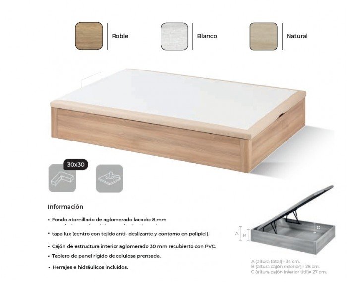 Canapé abatible de madera COM-55