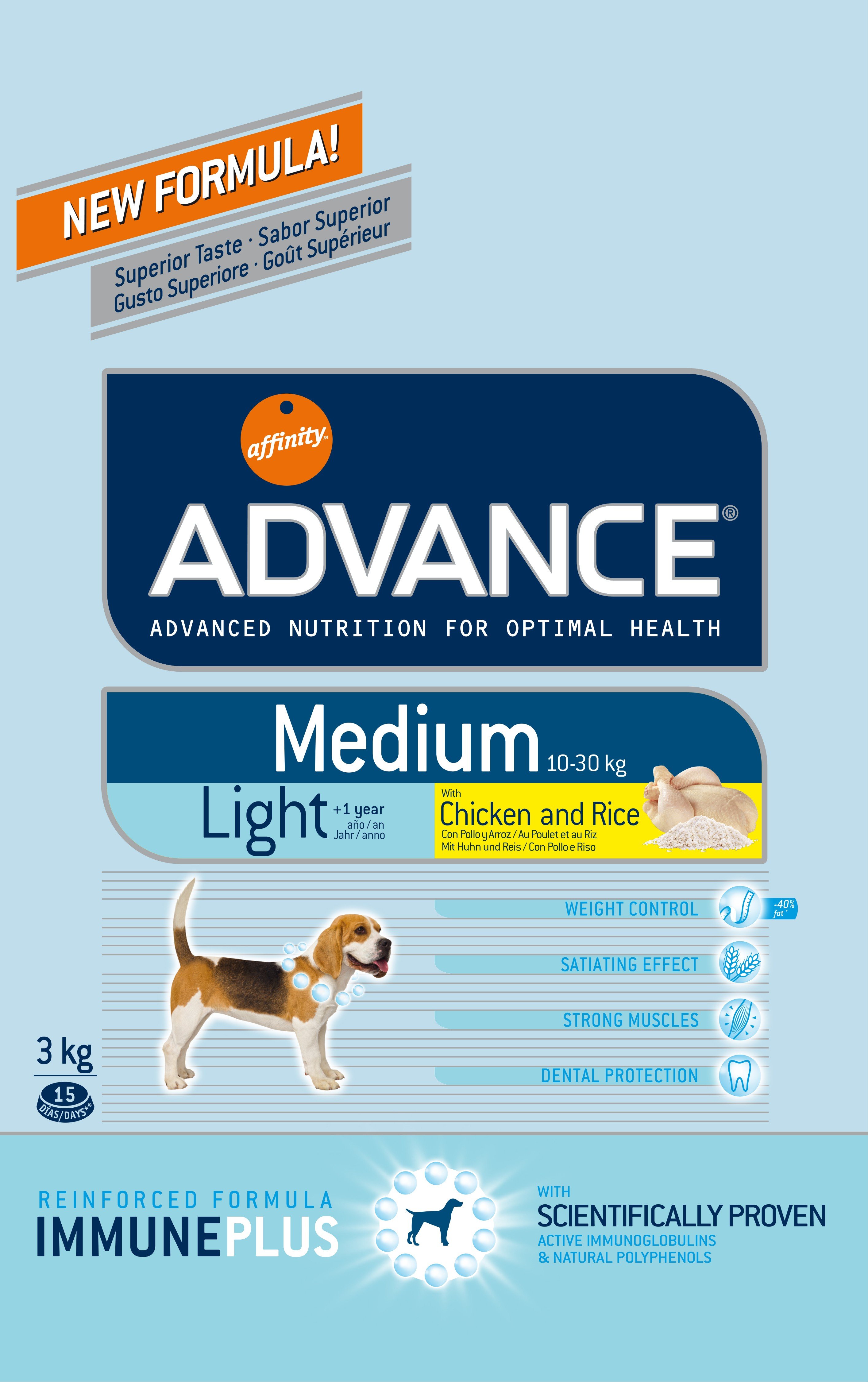 Affinity Advance Medium Light Pollo Y Arroz Pienso Para Perros