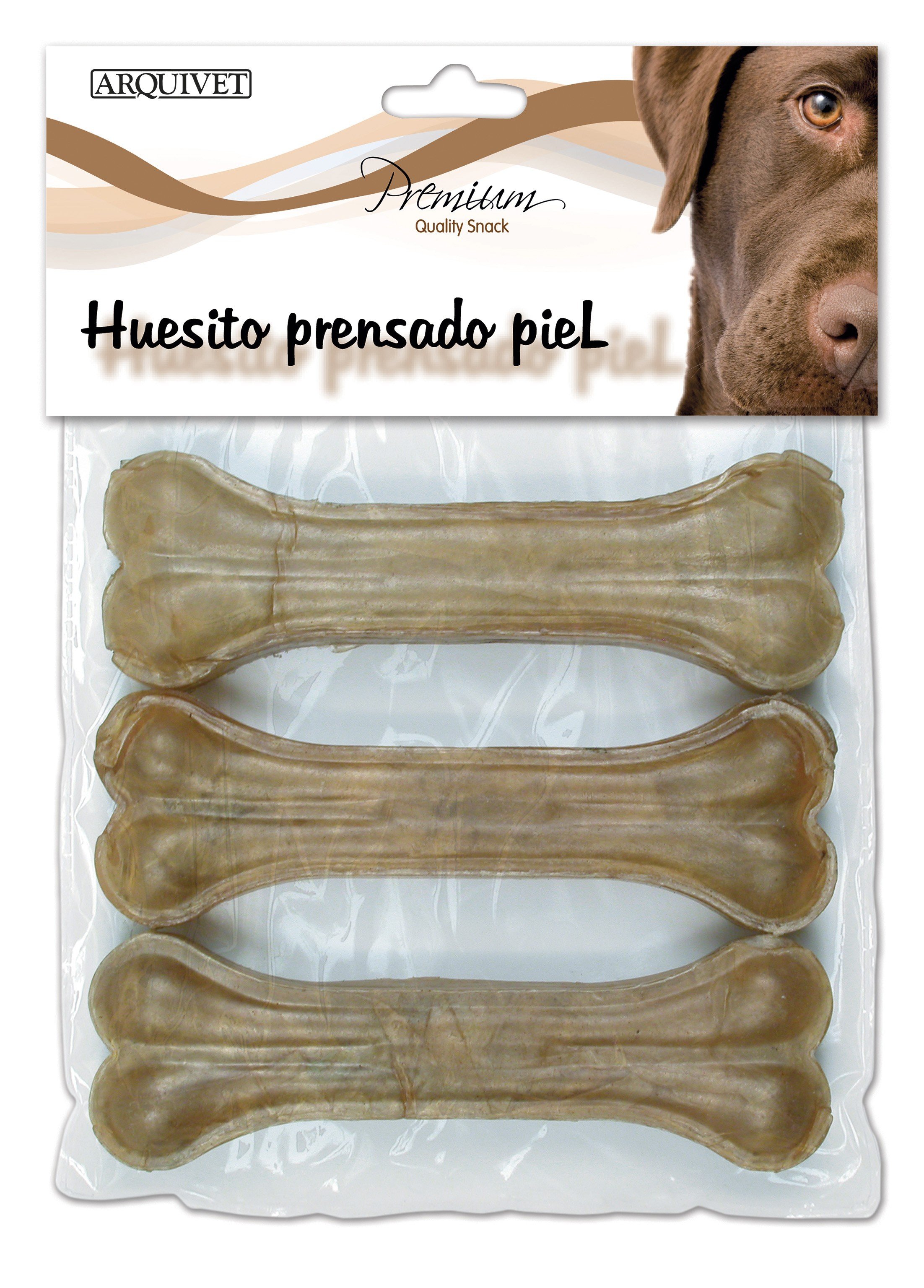 Snack Natural Para Perros - Hueso Prensado De Piel De Búfalo Con Nervio, 50 Unidades