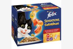 FELIX PACK SENSATIONS Carnes gelatina 12 sobres