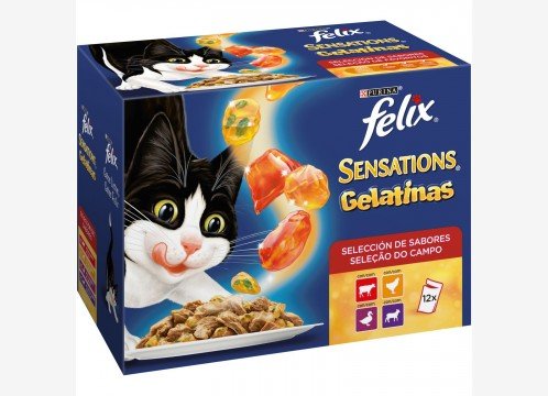 FELIX PACK SENSATIONS Carnes gelatina 12 sobres