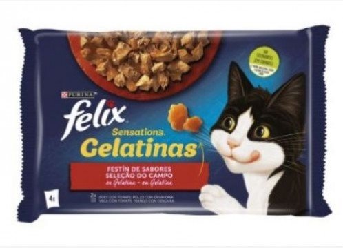 FELIX PACK SENSATIONS Carnes gelatina 12 sobres