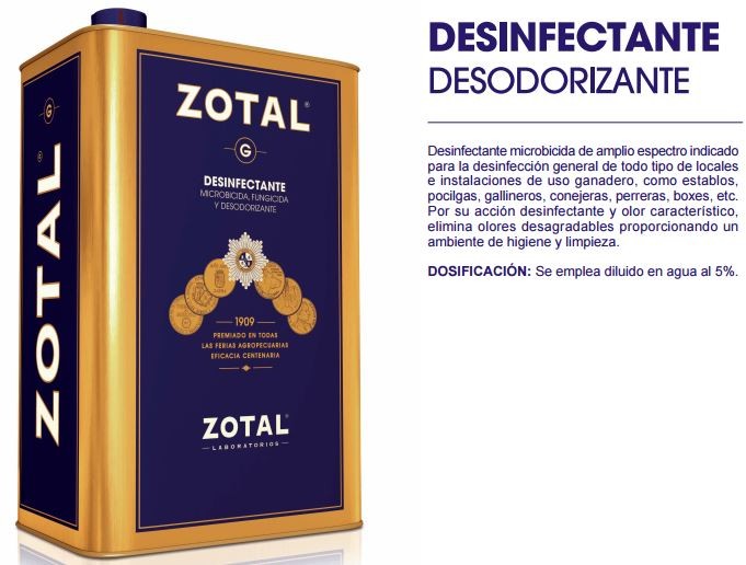 Zotal G Desinfectante Desodorizante - ZOTAL EL MOLINO GETAFE
