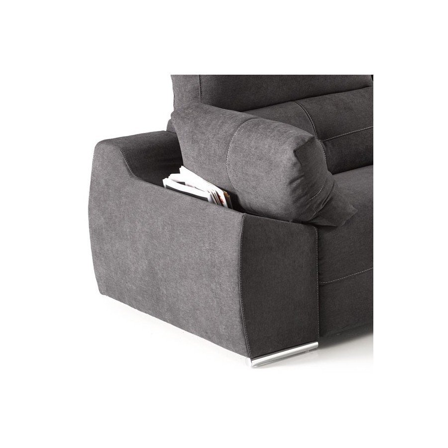 Sofá relax motorizado con chaise longue reclinable modelo Dance