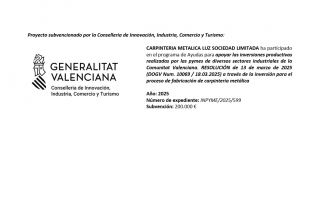 ADQUISICIÓN MAQUINARIA PROYECTO INPYME/2025/599