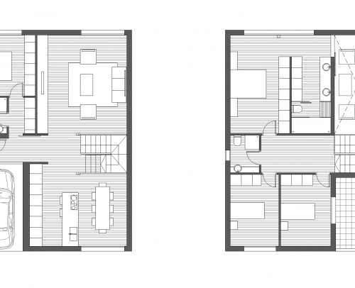  Solución 1. Aparcamiento, terraza y espacio en doble altura