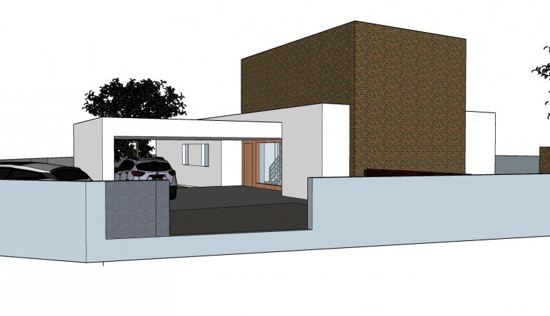 ANTEPROYECTO DE VIVIENDA EN SAN VICENTE DEL RASPEIG FACHADA POSTERIOR